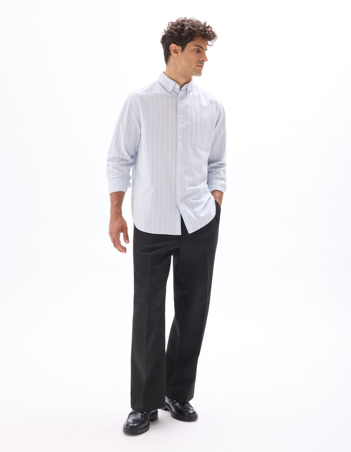 Loose Oxford Striped Shirt - Runner