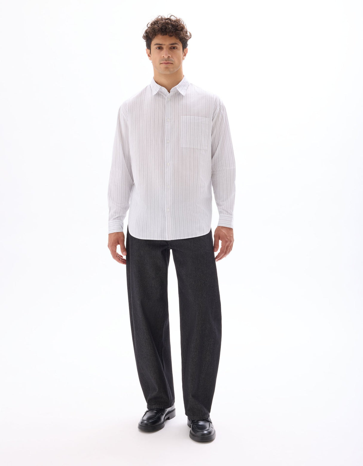 Loose Striped Poplin Shirt - Runner