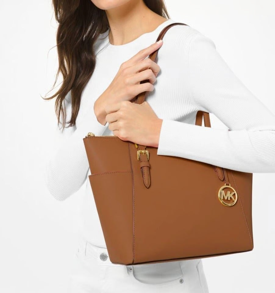 MICHAEL KORS Charlotte Signature Leather Top Zip Tote MK35