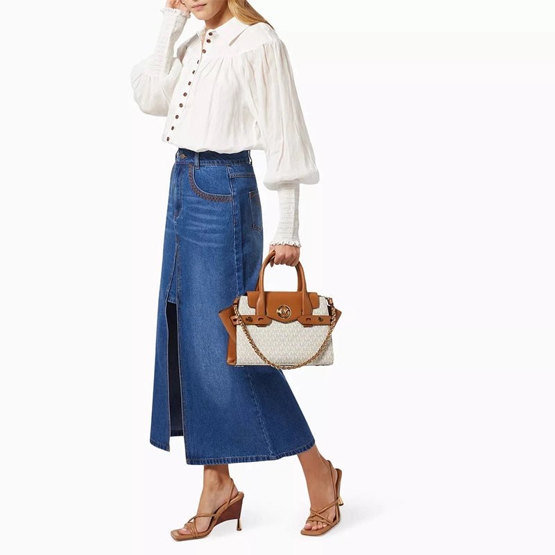 MICHAEL KORS Carmen large logo and leather - WHITE - MK3 - Runner