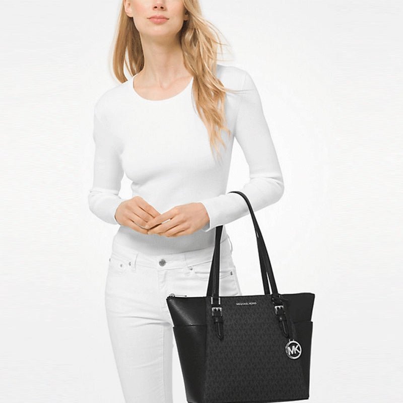 MICHAEL KORS Charlotte Large Logo and Leather - GREY - MK9 - Runner