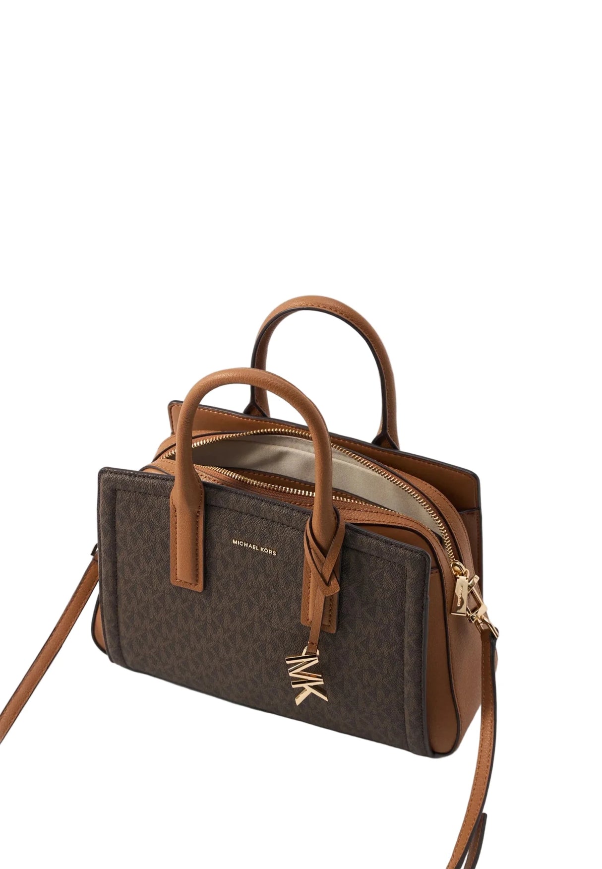 MICHAEL KORS LAILA SATCHEL - Handbag - brown Bag MK80 - Runner