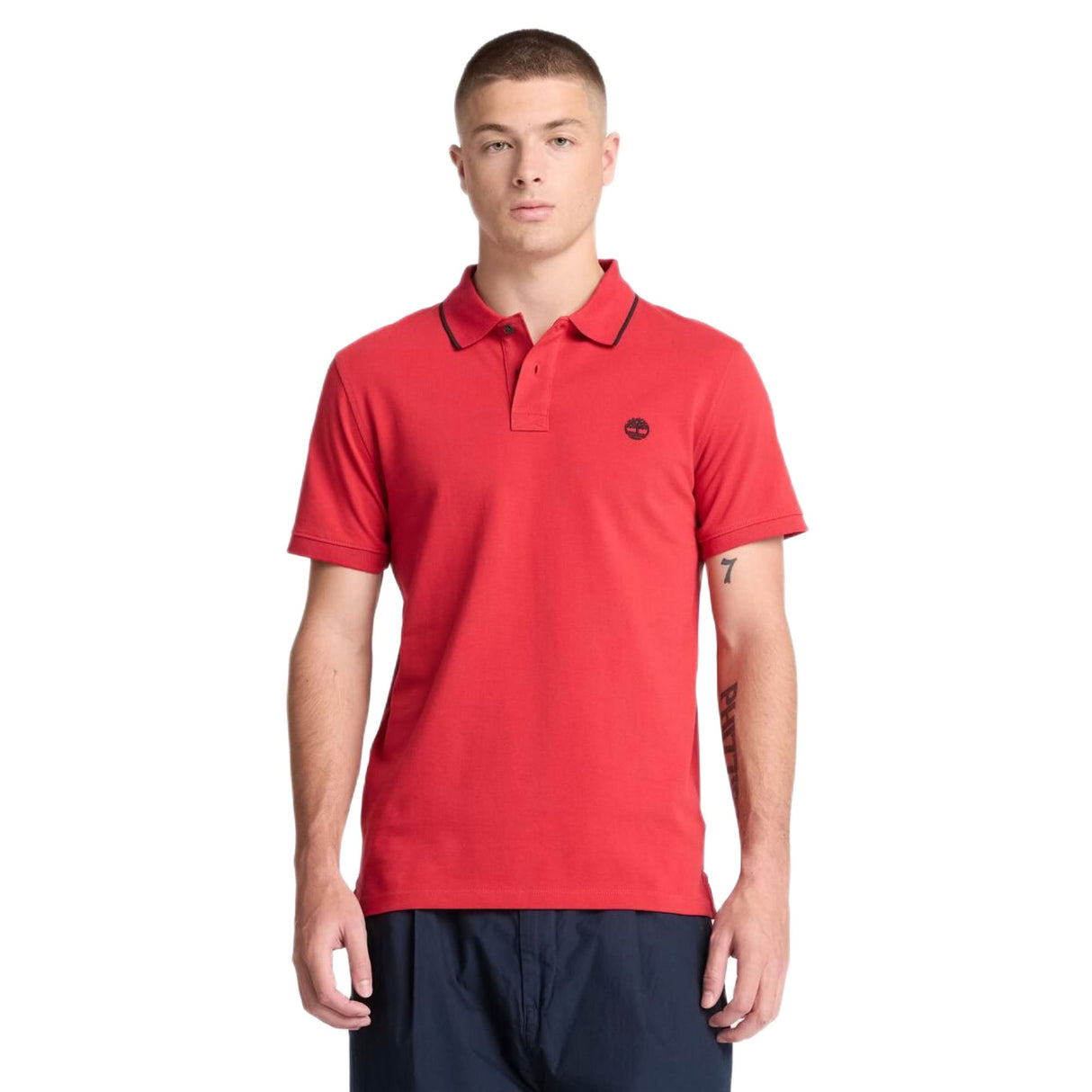 Millers River Printed Neck Short Sleeve Polo - Runner