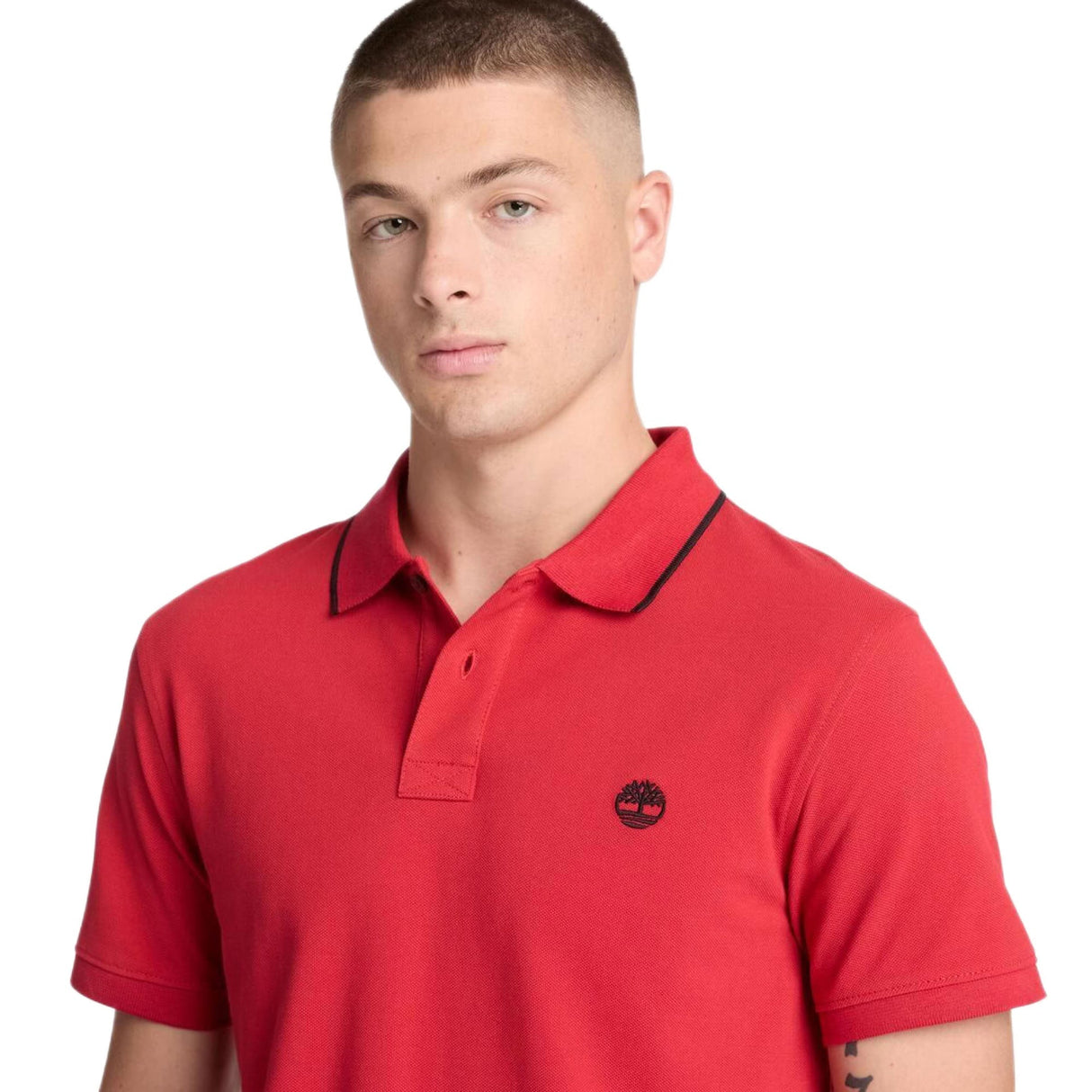 Millers River Printed Neck Short Sleeve Polo - Runner