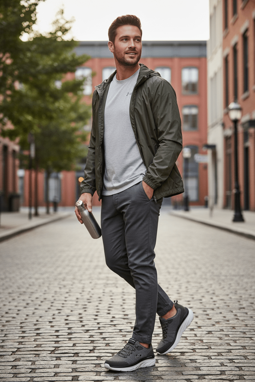 SCKECHERS MEN D’Lux Walker — Olive variant SKM26 - Runner