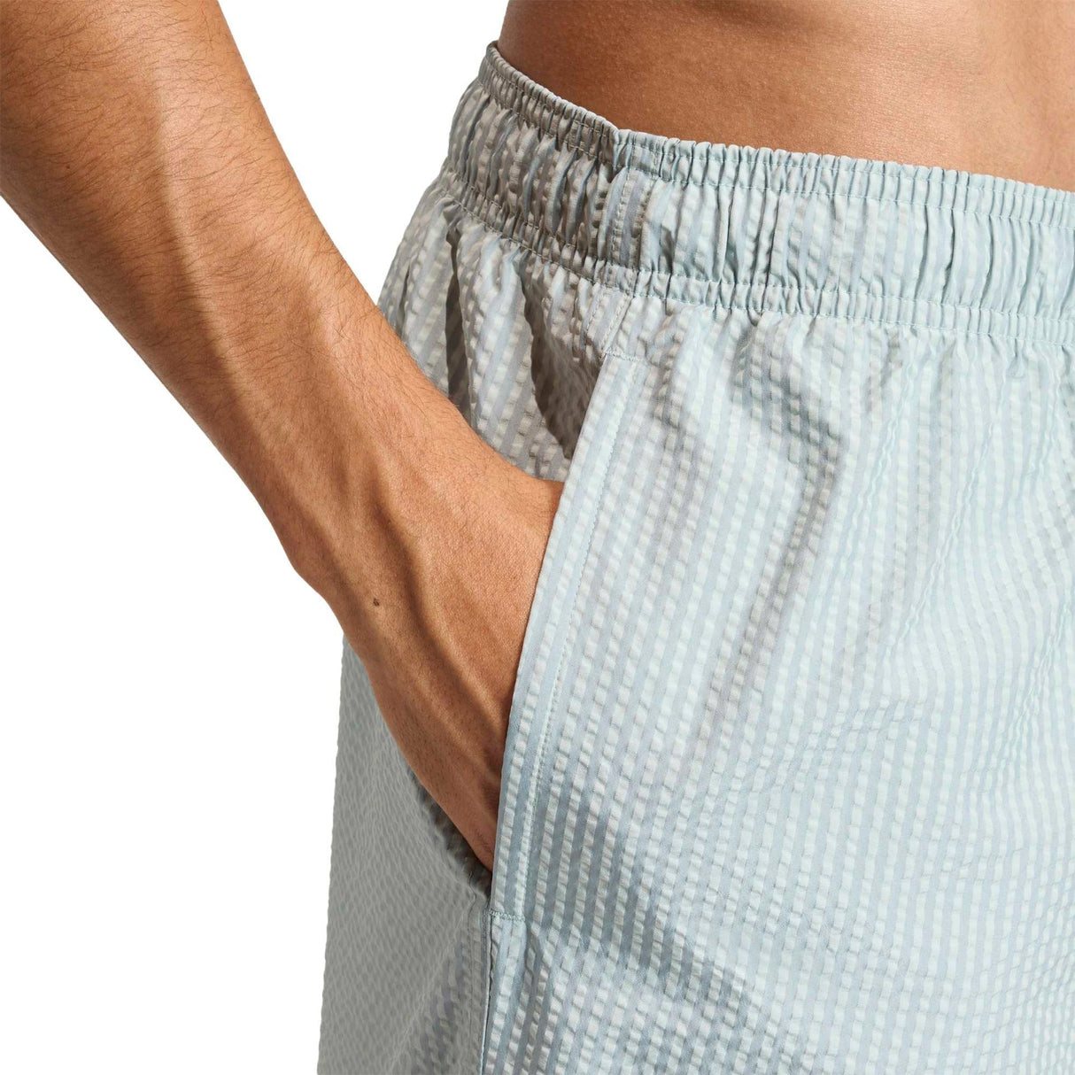 Seersucker Stripy Swim Shorts 5 - Inch - Runner
