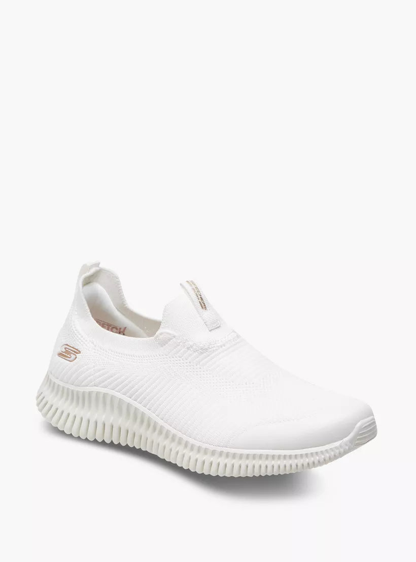 SKECHERS Bobs Geo Lite Slip - On Running Shoes 117414 - WHT SKW175 - Runner