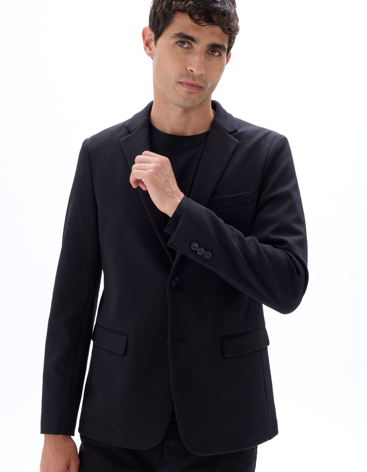 Slim Stretch Textured Blazer - Runner