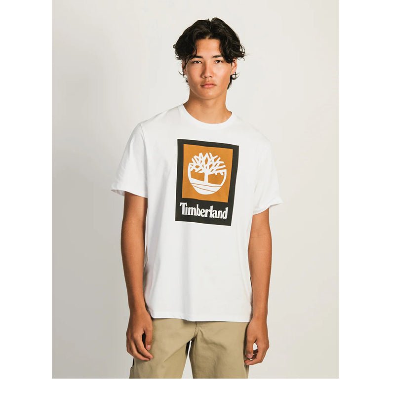 STACK LOGO Colored Short Sleeve Tee White - Runner