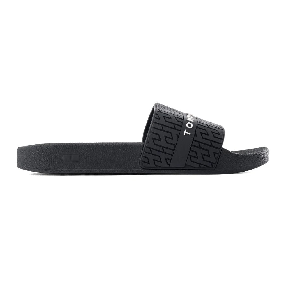 Tommy Hilfiger Dewts Logo Monogram Slides Men - BLK SLM4 - Runner
