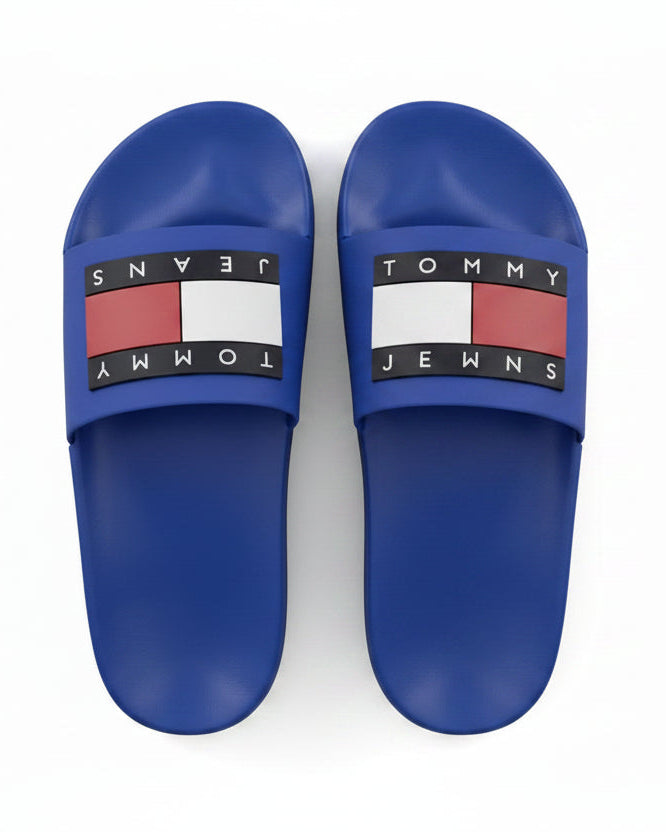 Tommy Hilfiger Essential Flag Badge Pool Slides - BLU SLM3 - Runner