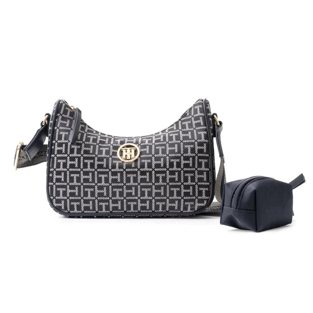TOMMY HILFIGER Riley All Over Monogram Baguette Bag TB154 - Runner