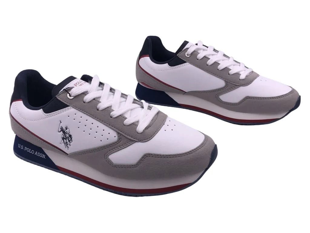 U.S. Polo Assn. NOBIL3 White Grey POM7 - Runner