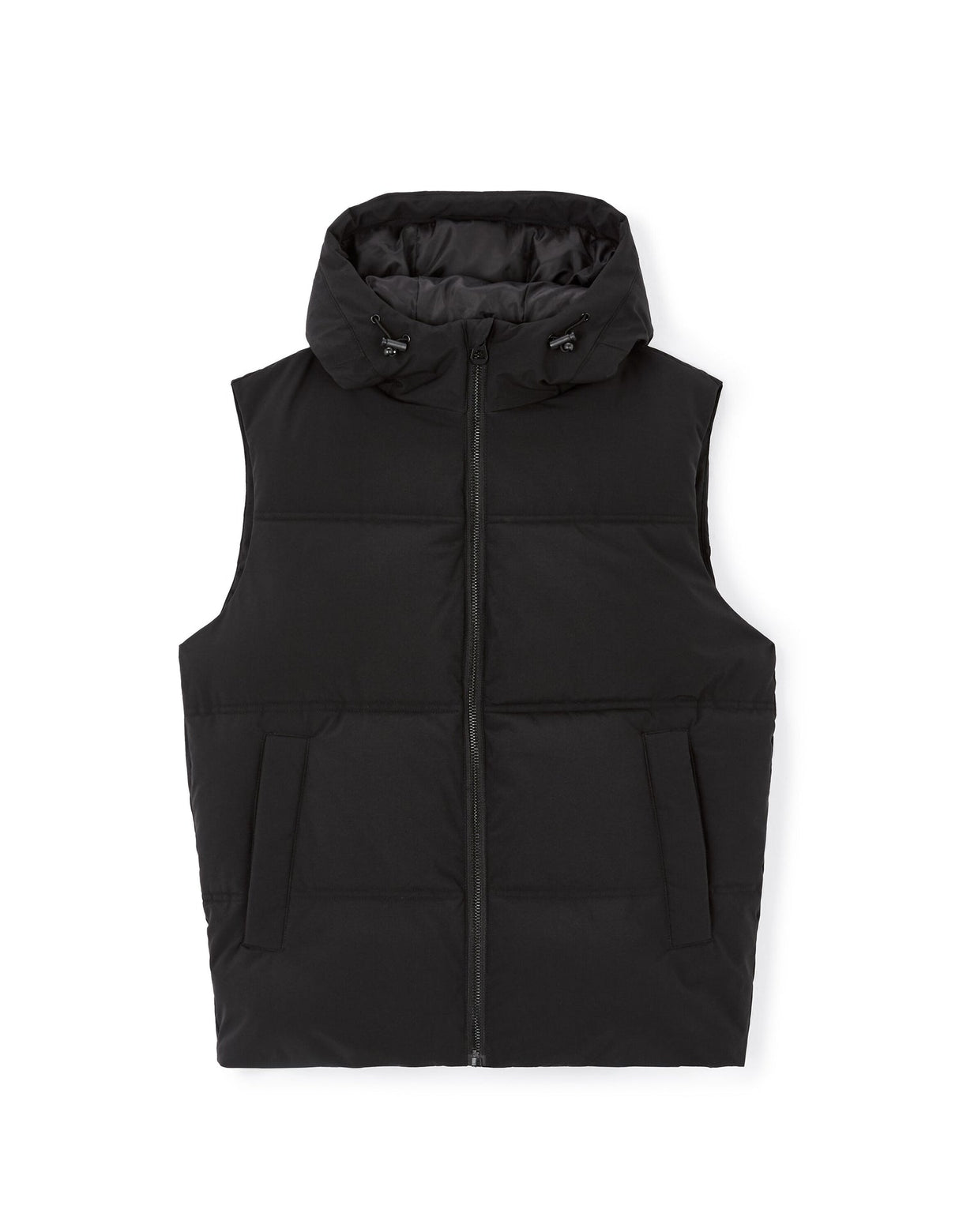Warm sleeveless hooded down jacket - black - Runner