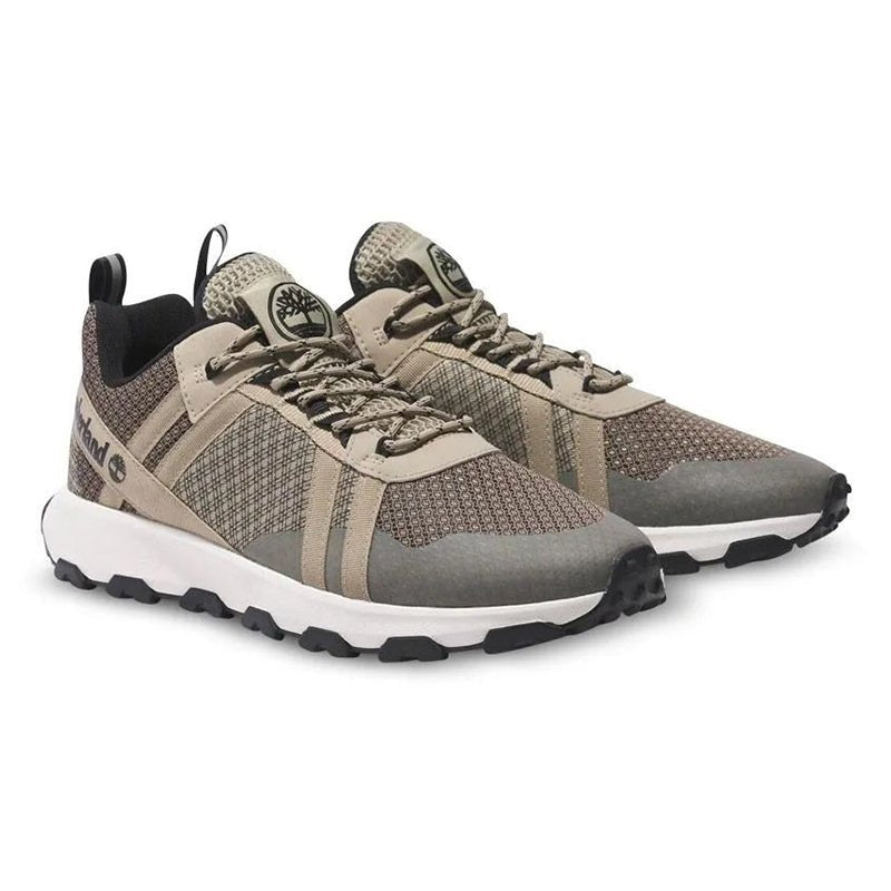 WINSOR TRAIL LOW LACE UP SNEAKER LIGHT BROWN MESH - Runner