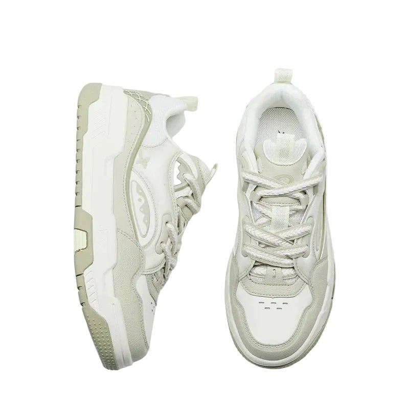 XTEP Women's Skateboarding Shoes Canvas White/Grey/Faint Grey 310028 - 4 XEW17 - Runner