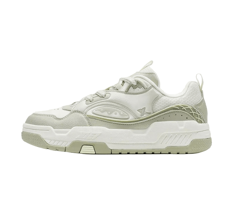XTEP Women's Skateboarding Shoes Canvas White/Grey/Faint Grey 310028 - 4 XEW17 - Runner