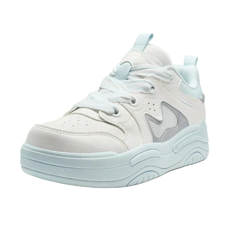 XTEP Women's Skateboarding Shoes Canvas White/Moonstone Blue/Silver 310014 - 3 XEW8 - Runner
