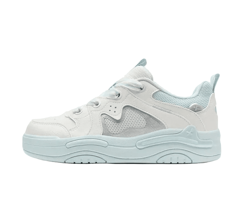 XTEP Women's Skateboarding Shoes Canvas White/Moonstone Blue/Silver 310014 - 3 XEW8 - Runner