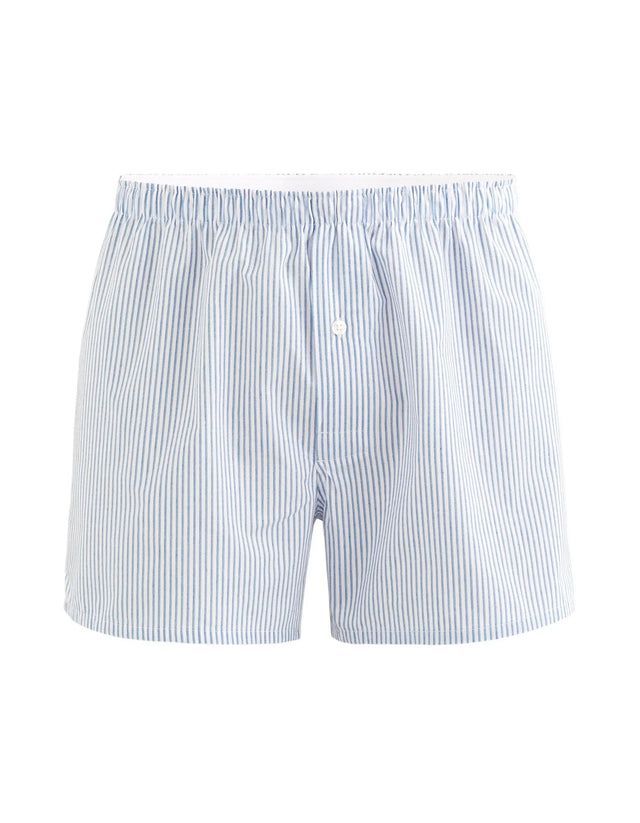 100% Cotton Boxer Shorts - Light Blue - Runner