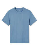 100% Cotton Boxy Crew Neck T-Shirt - Blue - Runner