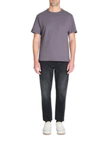 100% Cotton Boxy Crew Neck T-Shirt - Purple - Runner