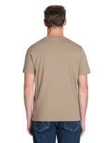 100% Cotton Crew Neck Straight T-Shirt - Taupe - Runner