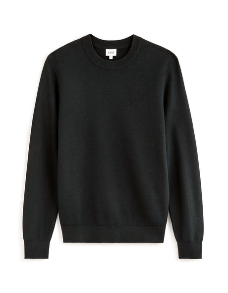 100% cotton crew neck sweater - black - Runner