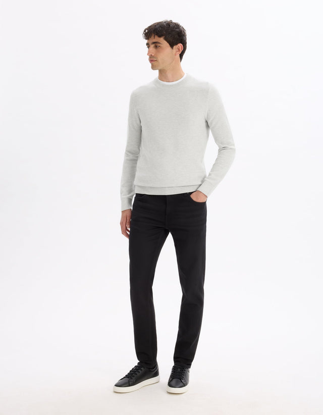 100% cotton crew neck sweater - medium grey - Runner