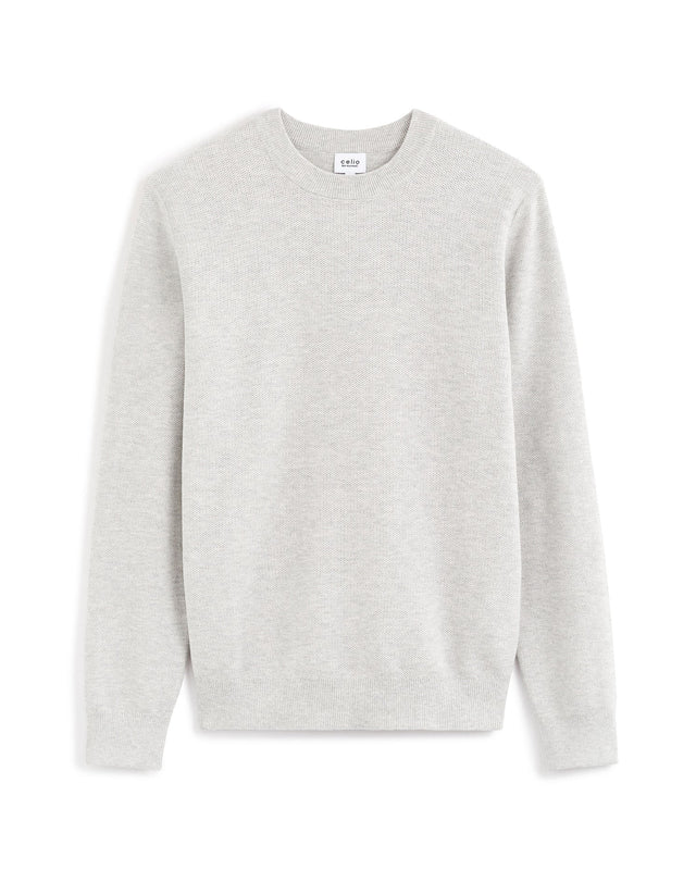 100% cotton crew neck sweater - medium grey - Runner
