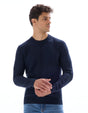 100% cotton crew neck sweater - navy - Runner