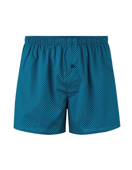 100% Cotton Polka Dot Boxer Shorts - Blue - Runner