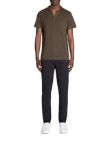 100% Cotton Straight Neck T-Shirt - Brown - Runner