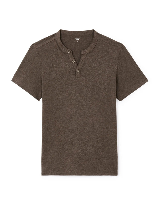100% Cotton Straight Neck T-Shirt - Brown - Runner