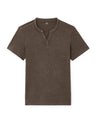 100% Cotton Straight Neck T-Shirt - Brown - Runner