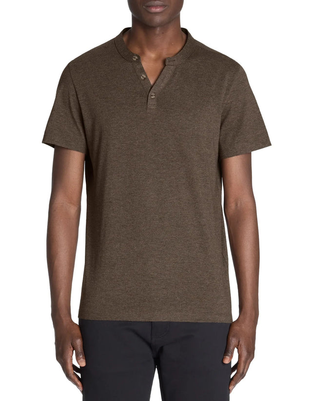 100% Cotton Straight Neck T-Shirt - Brown - Runner