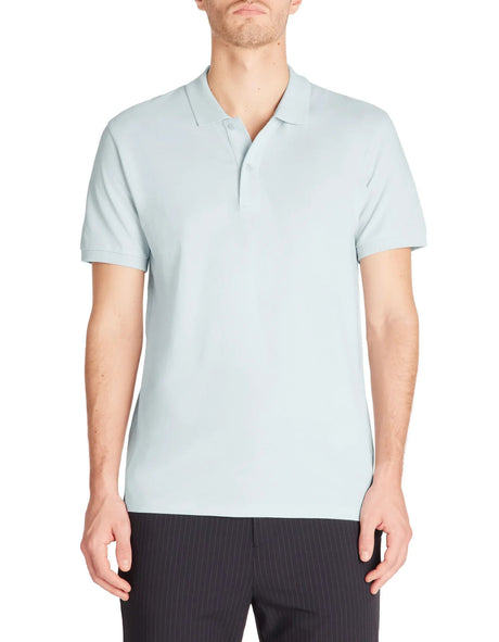 100% Cotton Straight Polo Shirt - Light Blue - Runner