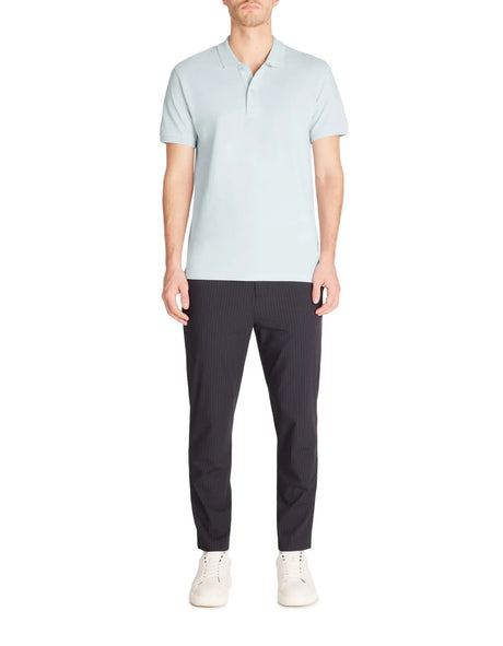 100% Cotton Straight Polo Shirt - Light Blue - Runner