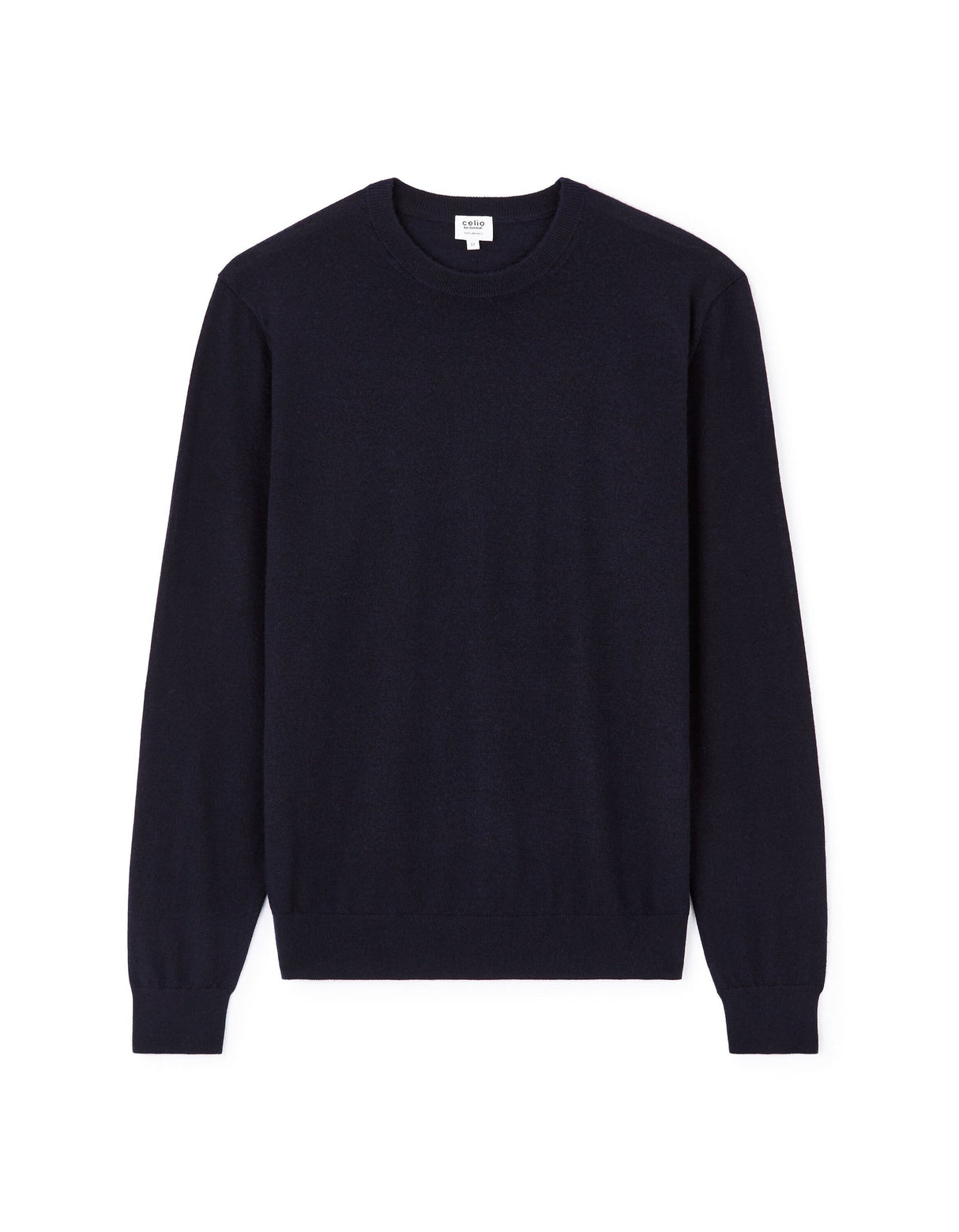  100% Merino Wool Crew Neck Sweater - Navy - Runner