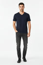 CELIO Slim V-Neck T-Shirt In Stretch Cotton