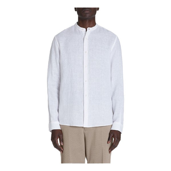CELIO Regular Linen Shirt With Mandarin Collar