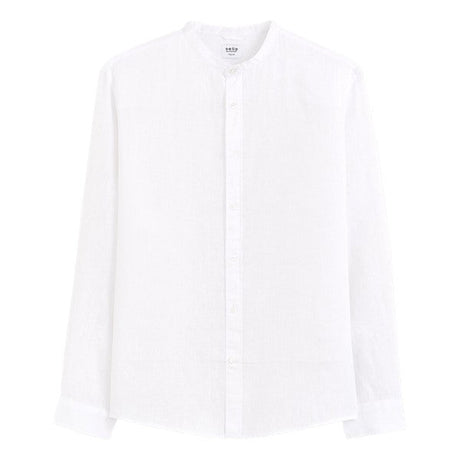 CELIO Regular Linen Shirt With Mandarin Collar
