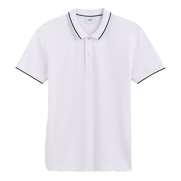 CELIO Slim Pique Polo Shirt In Stretch Cotton