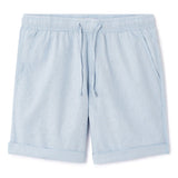 Linen And Cotton Bermuda Shorts - Light Blue