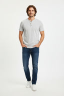 CELIO Cotton Blend Straight Neck T-Shirt