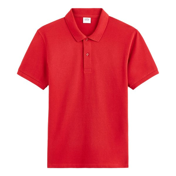 CELIO Straight Pique Cotton Polo Shirt