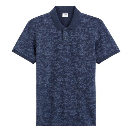 CELIO Regular Pique Polo Shirt In Printed Cotton