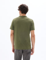 Straight Cut Henley Mixed T-Shirt