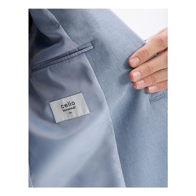 Slim Stretch Suit Jacket - Chambray
