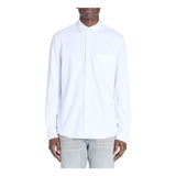 Regular Stretch Cotton Pique Shirt - White